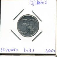 50 HELLER 2001 REPÚBLICA CHECA CZECH REPUBLIC Moneda #AP732.2.E.A - Repubblica Ceca
