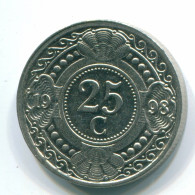 25 CENTS 1998 ANTILLES NÉERLANDAISES Nickel Colonial Pièce #S11303.F.A - Antille Olandesi
