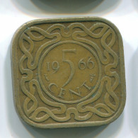 5 CENTS 1966 SURINAME Netherlands Nickel-Brass Colonial Coin #S12810.U.A - Surinam 1975 - ...