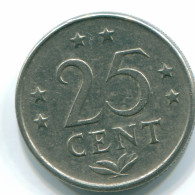25 CENTS 1971 ANTILLAS NEERLANDESAS Nickel Colonial Moneda #S11594.E.A - Niederländische Antillen