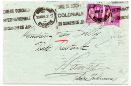 40c Paix X2 Sur Lettre De 1934 En Poste Restante Avec Taxe De Poste Restante Pré-payée Par L'expéditeur - 1921-1960: Modern Period