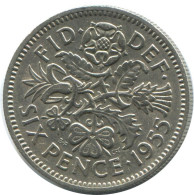 SIXPENCE 1955 UK GRANDE-BRETAGNE GREAT BRITAIN Pièce #AG959.1.F.A - H. 6 Pence