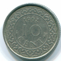 10 CENTS 1962 SURINAME Netherlands Nickel Colonial Coin #S13194.U.A - Surinam 1975 - ...