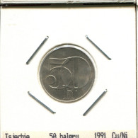 50 HALERU 1991 TSCHECHOSLOWAKEI CZECHOSLOWAKEI SLOVAKIA Münze #AS537.D.A - Cecoslovacchia