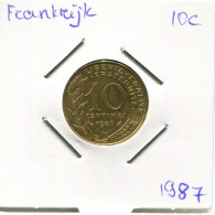 10 CENTIMES 1987 FRANCIA FRANCE Moneda #AM828.E.A - 10 Centimes