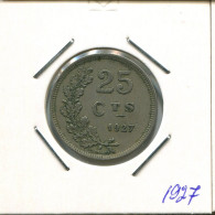 25 CENTIMES 1927 LUXEMBURGO LUXEMBOURG Moneda #AR678.E.A - Luxembourg