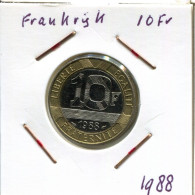 10 FRANCS 1988 FRANCIA FRANCE Moneda BIMETALLIC Moneda #AM674.E.A - 10 Francs