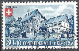 Schweiz Suisse Pro Patria 1945 Ostschweizer Riegelhaus Zu WII 29 Mi 463 Yv 422 Mit Stempel HORN 8.XI.45 (Zu CHF 50.00) - Gebruikt