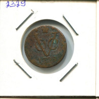 1735 HOLLAND VOC DUIT NIEDERLANDE OSTINDIEN NY COLONIAL PENNY #VOC2329.7.D.A - Indie Olandesi