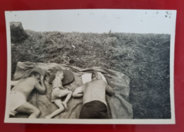 PH - Ph Original Petit - Trois Hommes De Générations Différentes Faisant Une Sieste Dans Le Parc - Anonyme Personen