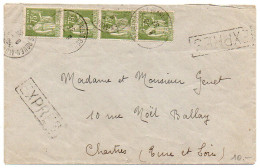 Paix 75c X4 Sur Lettre Par Exprès De 1933 - 1921-1960: Modern Period