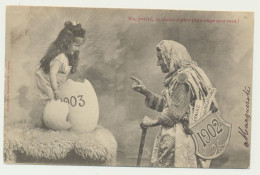 Carte Fantaisie Femme Enfant - Millésime -  Années 1902 1903 - Va, Petite, Et Tâche... - Phototypie BERGERET - Bergeret