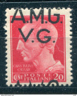 AMG. VG. - Cent. 20 Con Varietà Soprastampa In Alto - Neufs