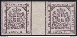 1859 MODENA GOVERNO PROVVISORIO, N° 16b 20 Cent. Lilla Scuro MLH/* Cert. Bolaff - Modena