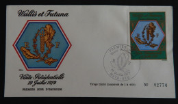 WALLIS ET FUTUNA FDC  YT PA 98  "VISITE PRESIDENTIELLE"  ANNÉE 1979 RABAT COLLE PARTIELLEMENT  AU VERSO - FDC