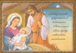 Vergine Maria Madonna Gesù Bambino Natale Religione Vintage Cartolina CPSM #PBB994.A - Vierge Marie & Madones