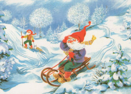 PAPÁ NOEL Feliz Año Navidad Vintage Tarjeta Postal CPSM #PBB308.A - Santa Claus