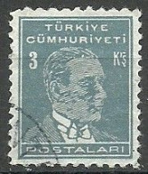 Turkey; 1951 6th Ataturk Issue 3 K. ERROR "Sloppy Print" - Gebruikt