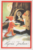 PÈRE NOËL Bonne Année Noël GNOME Vintage Carte Postale CPSM #PAY152.A - Santa Claus