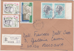 MONACO - MONTE - CARLO - BUSTA RACCOMANDATA - VIAGGIATA PER BOLOGNA - ITALIA - 1983 - Lettres & Documents