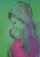Virgen María Virgen Niño JESÚS Navidad Religión Vintage Tarjeta Postal CPSM #PBP918.A - Vergine Maria E Madonne