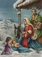 Vergine Maria Madonna Gesù Bambino Natale Religione Vintage Cartolina CPSM #PBP889.A - Virgen Mary & Madonnas