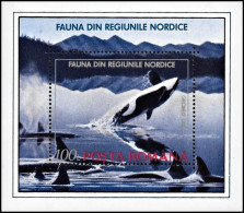 Romania 1992, Animals Of The Nordic Region Dolphins Orca - S/s MNH - Delfine