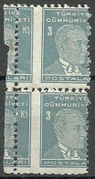 Turkey; 1951 6th Ataturk Issue 3 K. ERROR "Shifted Perf." MNH** - Oblitérés