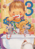 HAPPY BIRTHDAY 3 Year Old BOY Children Vintage Postcard CPSM Unposted #PBU087.A - Anniversaire