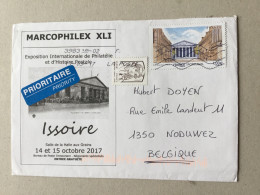 Lettre De France Vers Belgique Avec Affranchissement Composé - Covers & Documents