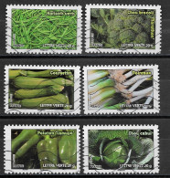 - France 2012  Oblitéré Autoadhésif  N° 742 - 743 - 744  - 746 - 747 - 748  -   Les Légumes - Used Stamps