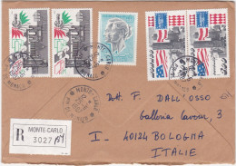 MONACO - MONTE - CARLO - BUSTA RACCOMANDATA - VIAGGIATA PER BOLOGNA - ITALIA - 1987 - Storia Postale