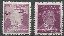 Turkey; 1951 6th Ataturk Issue 5 K. ERROR "Abklatsch Print" - Used Stamps