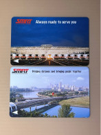 Mint Singapore SMRT TransitLink Metro Train Subway Ticket Card, SMRT Train & Station, Set Of 2 Mint Cards - Singapour