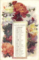 Calendrier NOVEMBRE  Chrysanthèmes RV - Altri & Non Classificati