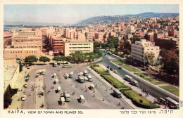 ISRAEL - Haifa - Vieuw Of Town And Plumer SQ - Animé - Voitures - Colorisé - Carte Postale Ancienne - Israel