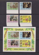 GHANA    1981      World  Food  Day  Set  Of  4  +  Sheetlet    MNH - Ghana (1957-...)