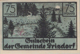 75 PFENNIG 1914-1924 Stadt Prisdorf Schleswig-Holstein UNC DEUTSCHLAND #PB764 - Lokale Ausgaben