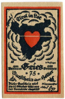 75 HELLER 1920 Stadt GRIES AM BRENNER Tyrol Österreich Notgeld Papiergeld Banknote #PL882 - Lokale Ausgaben