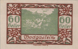 60 HELLER 1920 Stadt BAD GASTEIN Salzburg Österreich Notgeld Papiergeld Banknote #PG525 - Lokale Ausgaben