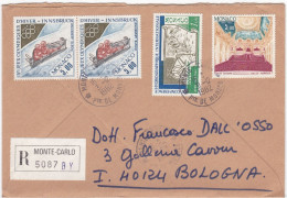 MONACO - MONTE - CARLO - BUSTA RACCOMANDATA - VIAGGIATA PER BOLOGNA - ITALIA - 1982 - Covers & Documents