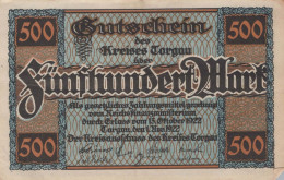 500 MARK 1922 Stadt TORGAU Saxony DEUTSCHLAND Notgeld Papiergeld Banknote #PK979 - Lokale Ausgaben
