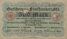 500 MARK 1922 Stadt HANOVER Hanover DEUTSCHLAND Notgeld Papiergeld Banknote #PK834 - Lokale Ausgaben