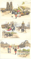 Paris - 3 Cartes Série Raphael TUCK ( Notre-Dame, Invalides, Louvre) - Loten, Series, Verzamelingen