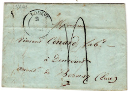 1849  CAD De LODEVE Envoyée à DRACOURT Prés De BERNAY 27 - Storia Postale