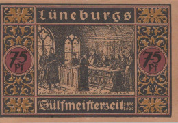 75 PFENNIG 1921 Stadt LÜNEBURG Hanover UNC DEUTSCHLAND Notgeld Banknote #PC643 - Lokale Ausgaben