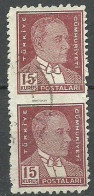 Turkey; 1951 6th Ataturk Issue 15 K. ERROR "Partially Imperf." - Used Stamps