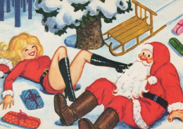 SANTA CLAUS Happy New Year Christmas Vintage Postcard CPSM #PBL413.GB - Santa Claus