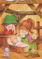 CHILDREN Scene Landscape Baby JESUS Vintage Postcard CPSM #PBB563.GB - Scene & Paesaggi