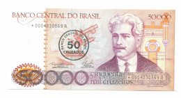 BRAZIL REPLACEMENT NOTE Star*A 50 CRUZADOS ON 50000 CRUZEIROS 1986 UNC P10986.6 - [11] Local Banknote Issues